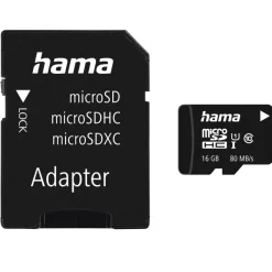 microSDHC 16GB Class 10 UHS-I 80MB/s + Adapter/Foto