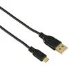 Micro-USB-Kabel, vergoldet, verdrehsicher, Schwarz, 0,75 m