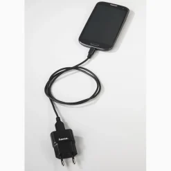 Micro-USB-Kabel, vergoldet, verdrehsicher, Schwarz, 0,75 m