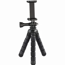 Ministativ "Flex" für Smartphone und GoPro, 14 cm, Schwarz