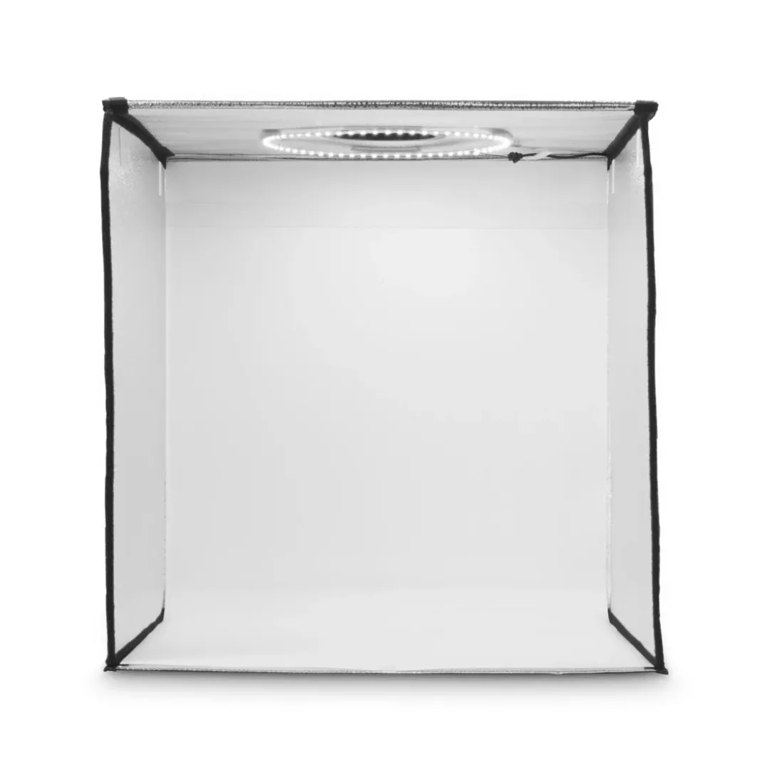 Mobiles Mini-Fotostudio "ToGo", faltbare Fotobox mit LED-Ringlicht, 50x50cm