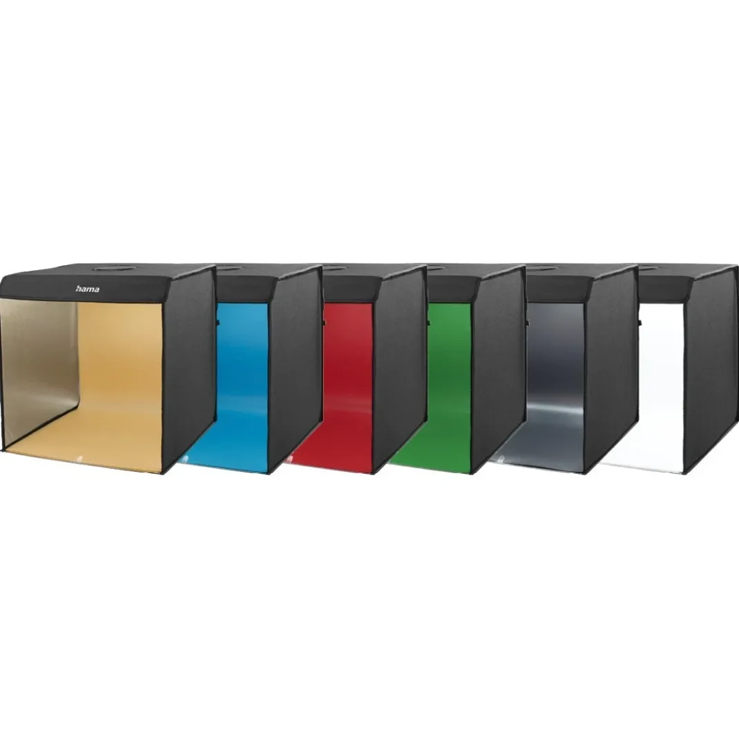 Mobiles Mini-Fotostudio "ToGo", faltbare Fotobox mit LED-Ringlicht, 50x50cm