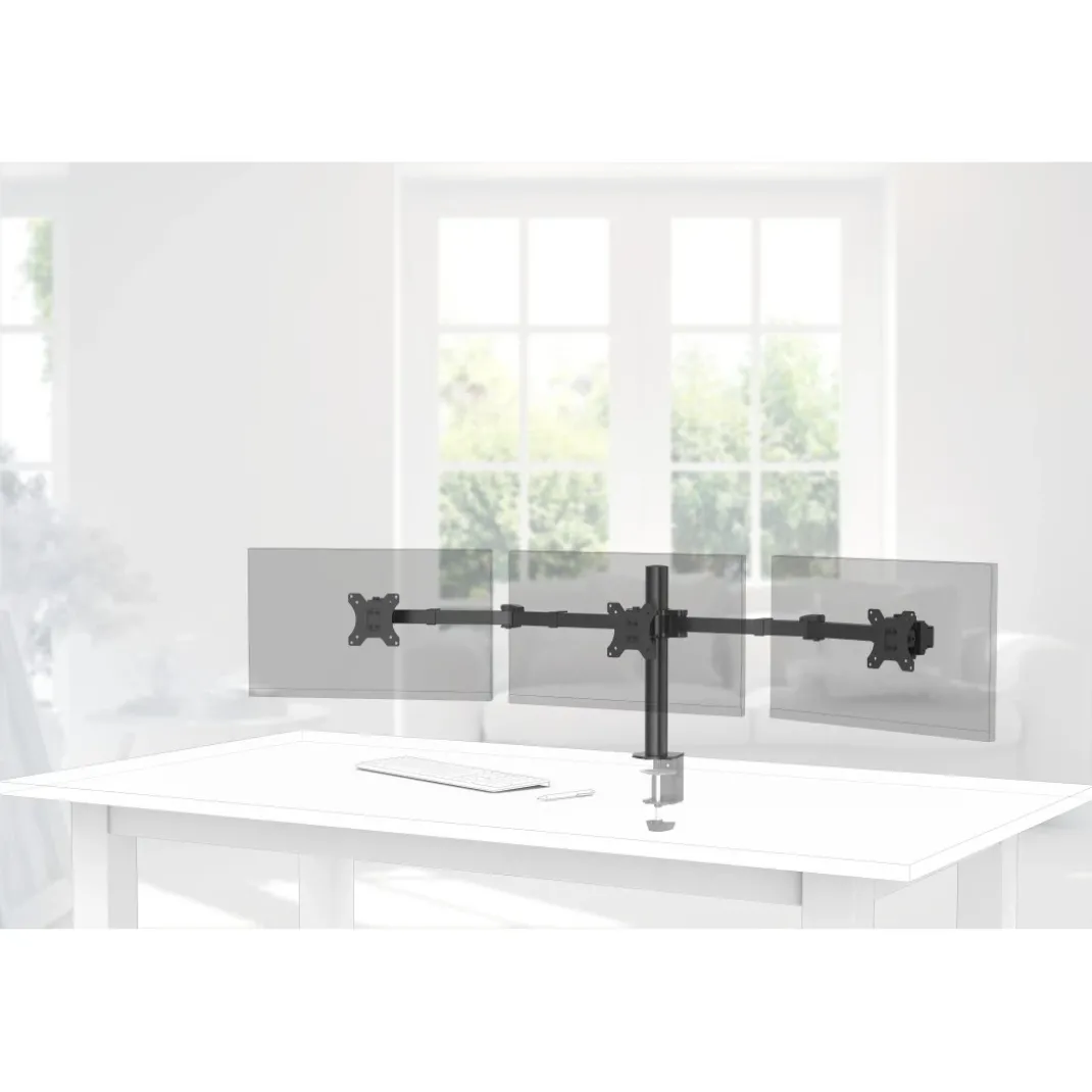 Monitorhalterung, 3 Monitore, höhenverstellbar, schwenk-/neigbar, 13" - 27"