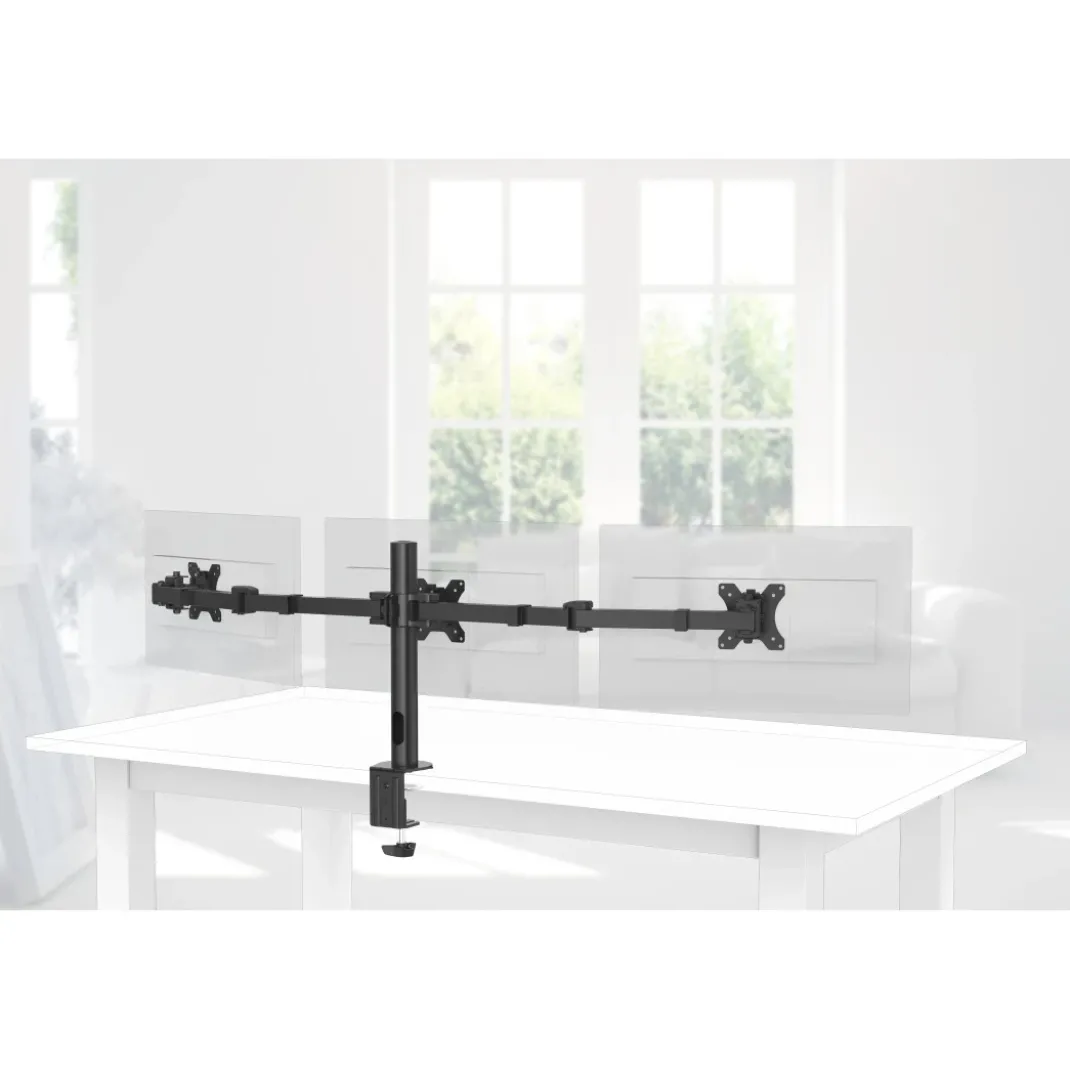 Monitorhalterung, 3 Monitore, höhenverstellbar, schwenk-/neigbar, 13" - 27"