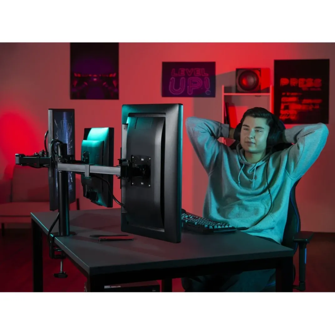 Monitorhalterung, 3 Monitore, höhenverstellbar, schwenk-/neigbar, 13" - 27"