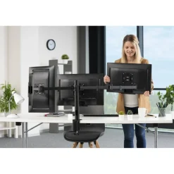 Monitorhalterung, 3 Monitore, höhenverstellbar, schwenk-/neigbar, 13