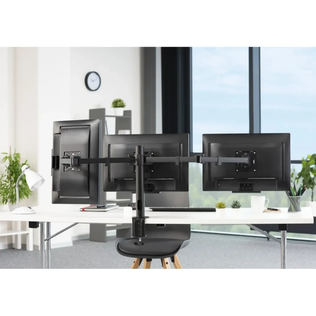 Monitorhalterung, 3 Monitore, höhenverstellbar, schwenk-/neigbar, 13" - 27"