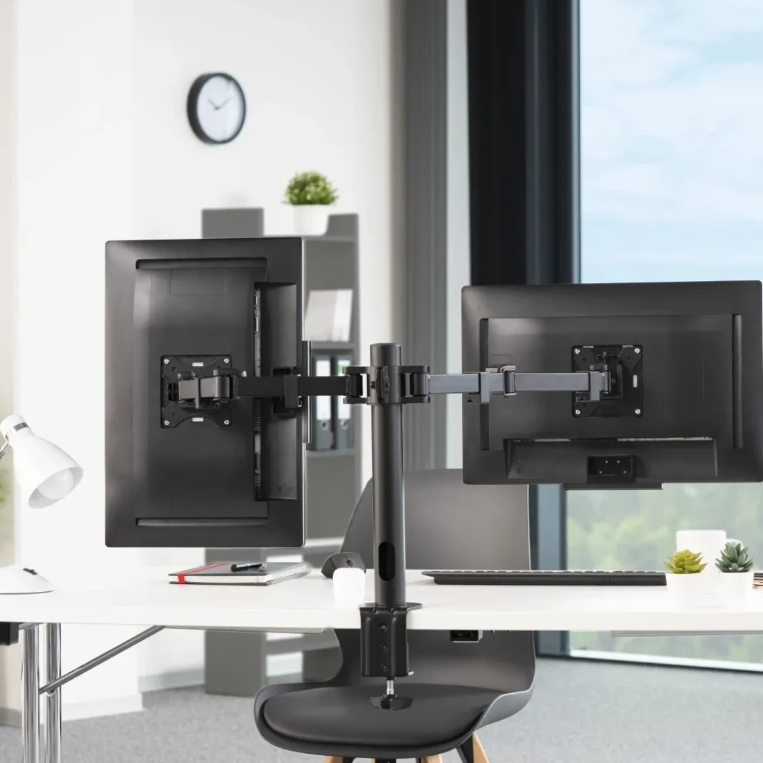 Monitorhalterung, 2 Monitore, höhenverstellbar, schwenk-/neigbar, 13“ - 35"