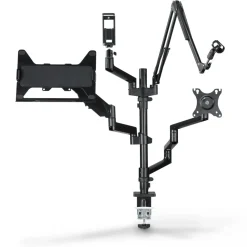 Monitorhalterung für Streaming Setup, 4 Arme, höhenverstellbar, schwenkbar