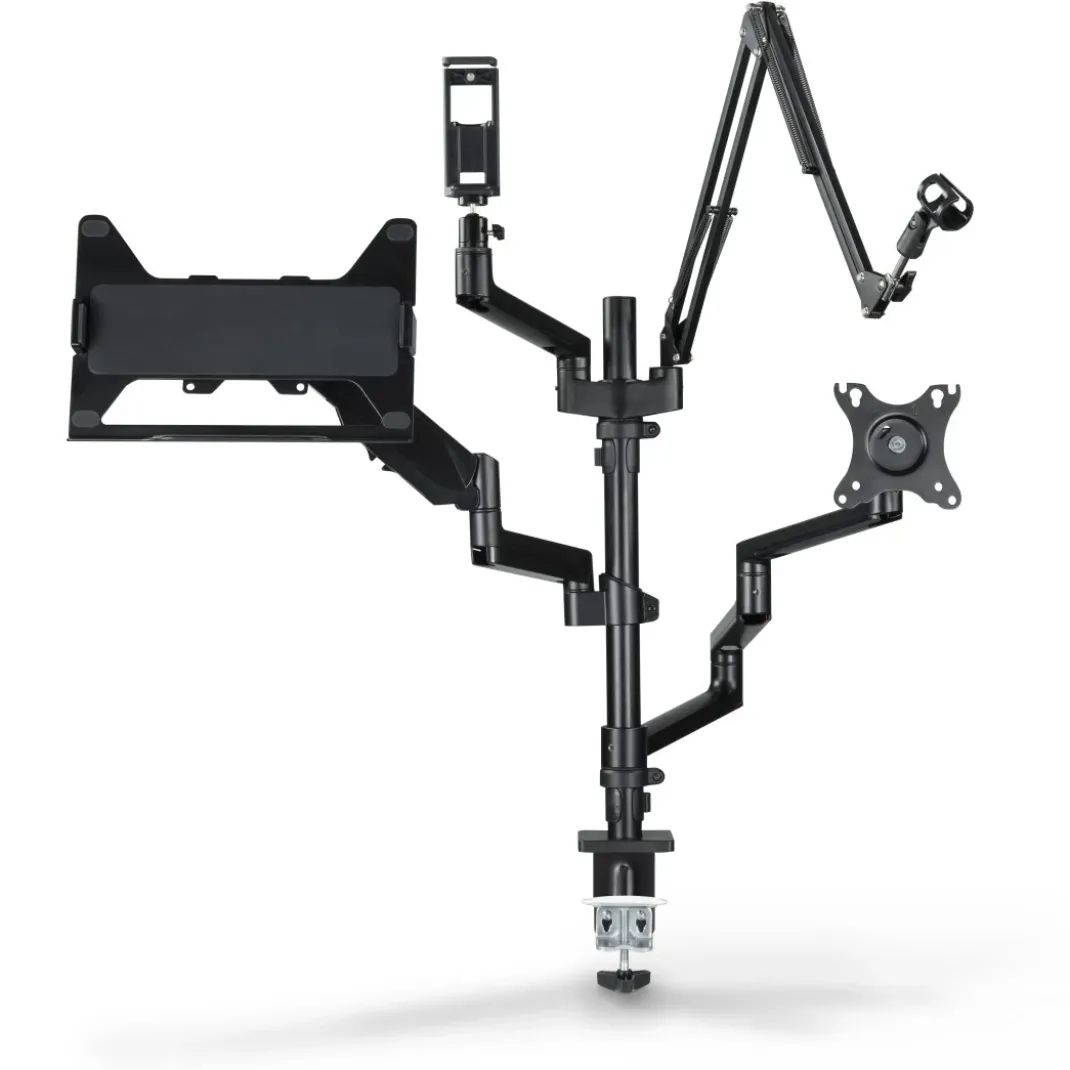 Monitorhalterung für Streaming Setup, 4 Arme, höhenverstellbar, schwenkbar