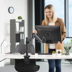 Monitorhalterung, mit Gasfeder höhenverstellbar, schwenk-/neigbar, 13