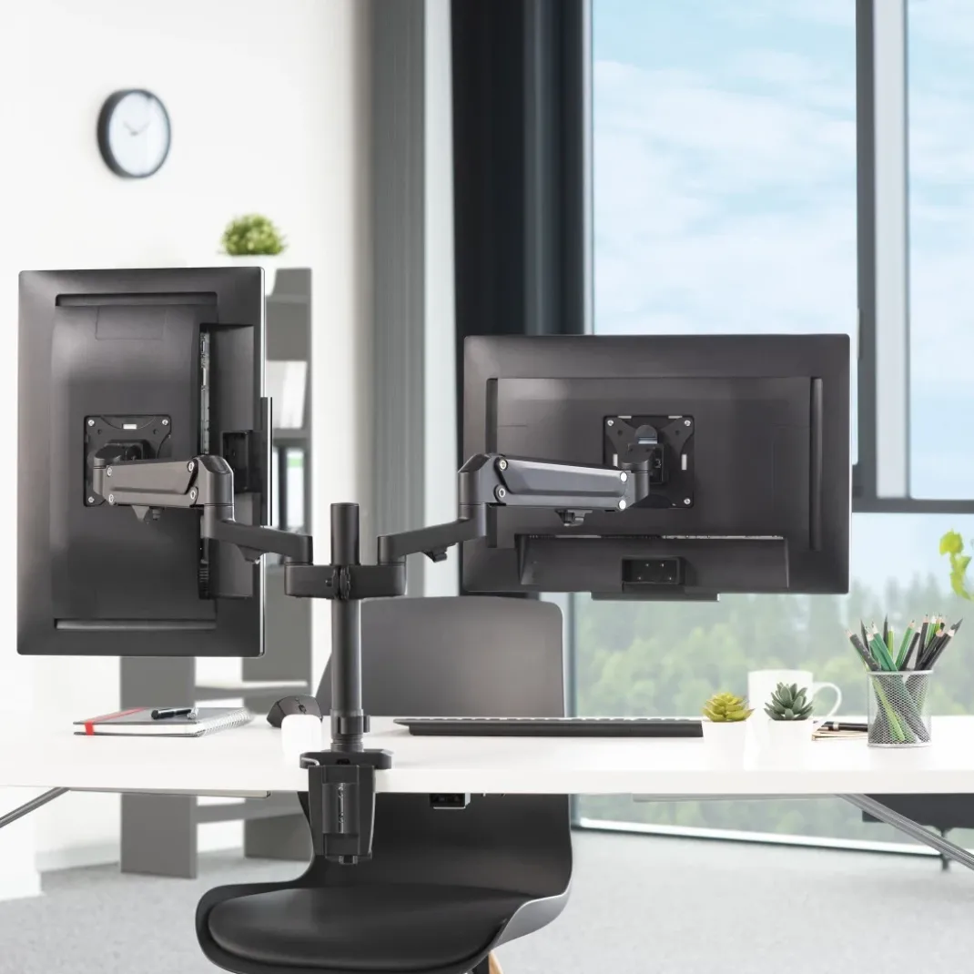Monitorhalterung, mit Gasfeder höhenverstellbar, schwenk-/neigbar, 13"-32"
