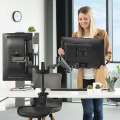 Monitorhalterung, mit Gasfeder höhenverstellbar, schwenk-/neigbar, 13