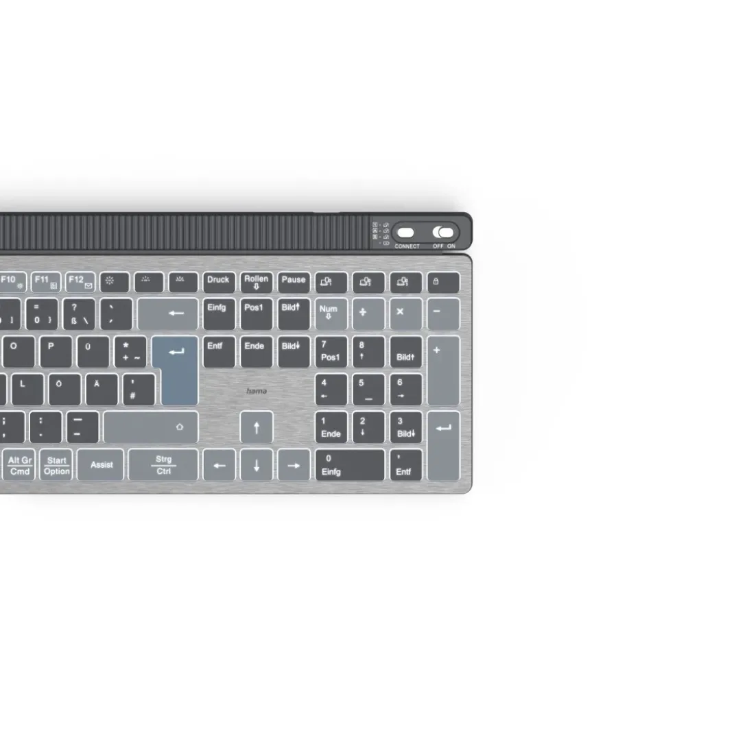 Multi-Device-Tastatur "WK-750", kabellos, beleuchtet, Schwarz, QWERTZ DE
