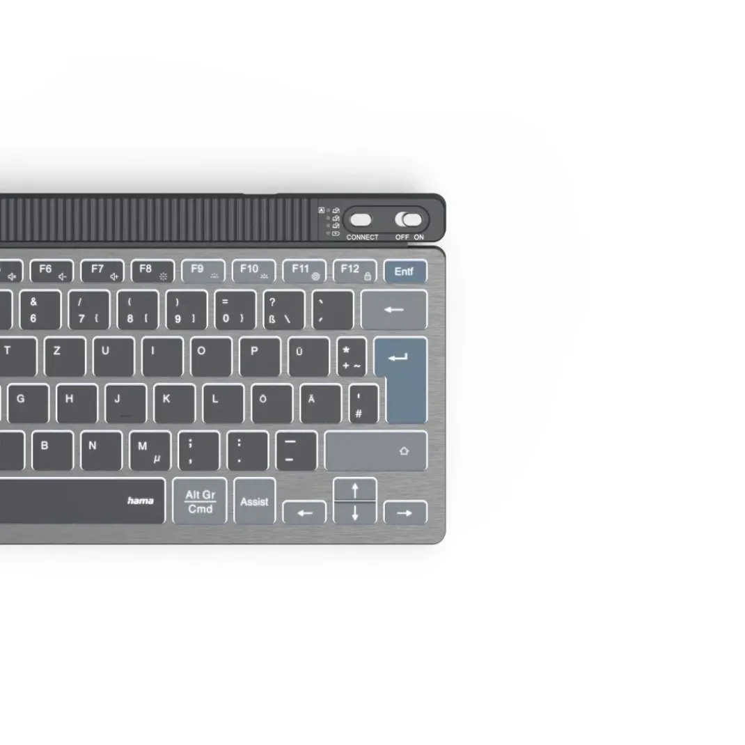 Multi-Device-Tastatur "WK-700", kabellos, beleuchtet, klein, SW, QWERTZ DE
