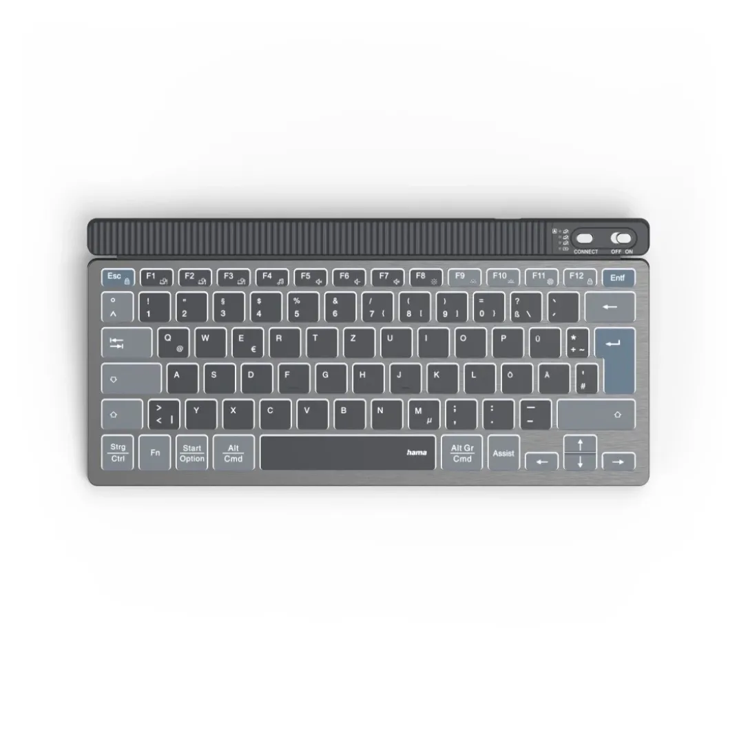 Multi-Device-Tastatur "WK-700", kabellos, beleuchtet, klein, SW, QWERTZ DE