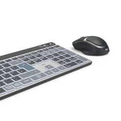 Multi-Device-Tastatur-Maus-Set "WKM-750", kabellos, LED, Schwarz, QWERTZ DE
