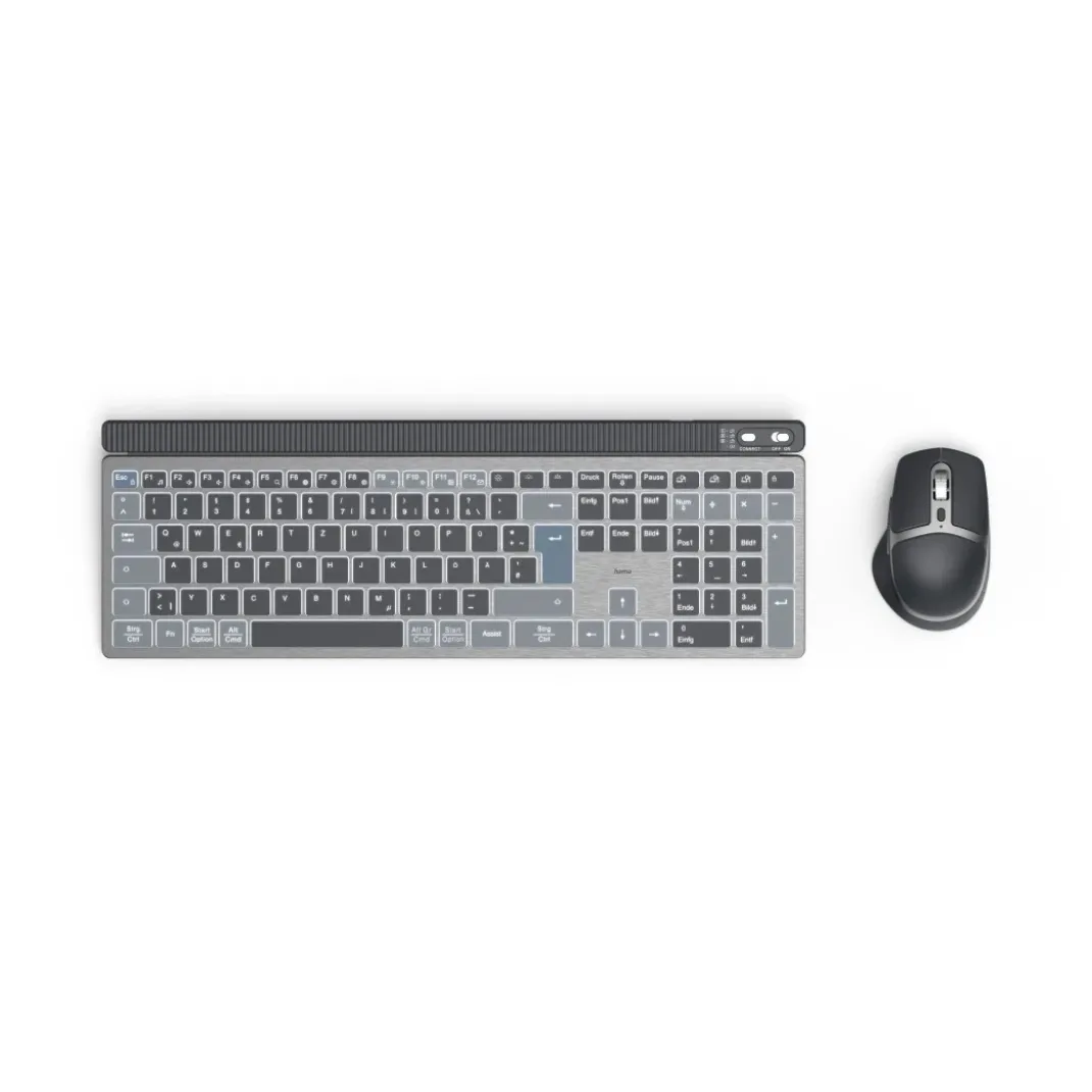 Multi-Device-Tastatur-Maus-Set "WKM-750", kabellos, LED, Schwarz, QWERTZ DE