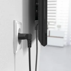 Netzkabel, beidseitig gewinkelt, Euro-Stecker, Doppelnut/C7, 5 m, Schwarz