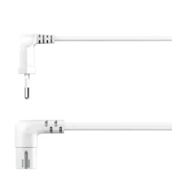 Netzkabel, beidseitig gewinkelt, Euro-Stecker, Doppelnut/C7, 5 m, Weiß