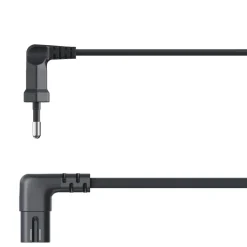 Netzkabel, beidseitig gewinkelt, Euro-Stecker, Doppelnut/C7, 3 m, Schwarz