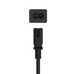 Netzkabel, Euro-Stecker - 2-pol.-Kupplung (Doppelnut), 0,75 m