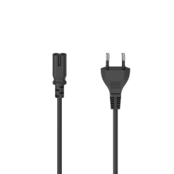 Netzkabel mit Eurostecker, 2-Pin-Stecker, Doppelnut/C7, 5 m, Schwarz