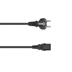 Netzkabel, Schutzkontakt-Stecker - 3-pol.-Kaltgerätezuleitung, 1,5 m, Schw.