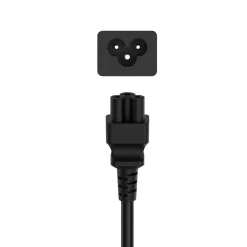 Netzkabel, Schutzkontakt-Stecker - 3-pol.-Kupplung (Kleeblatt), 2,5 m, Schw