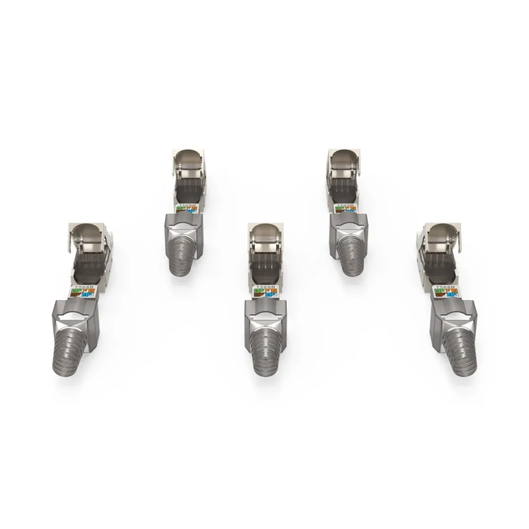 Netzwerkstecker, CAT-6a, 10 Gbit/s, geschirmt, werkzeuglose Montage, 5 St.