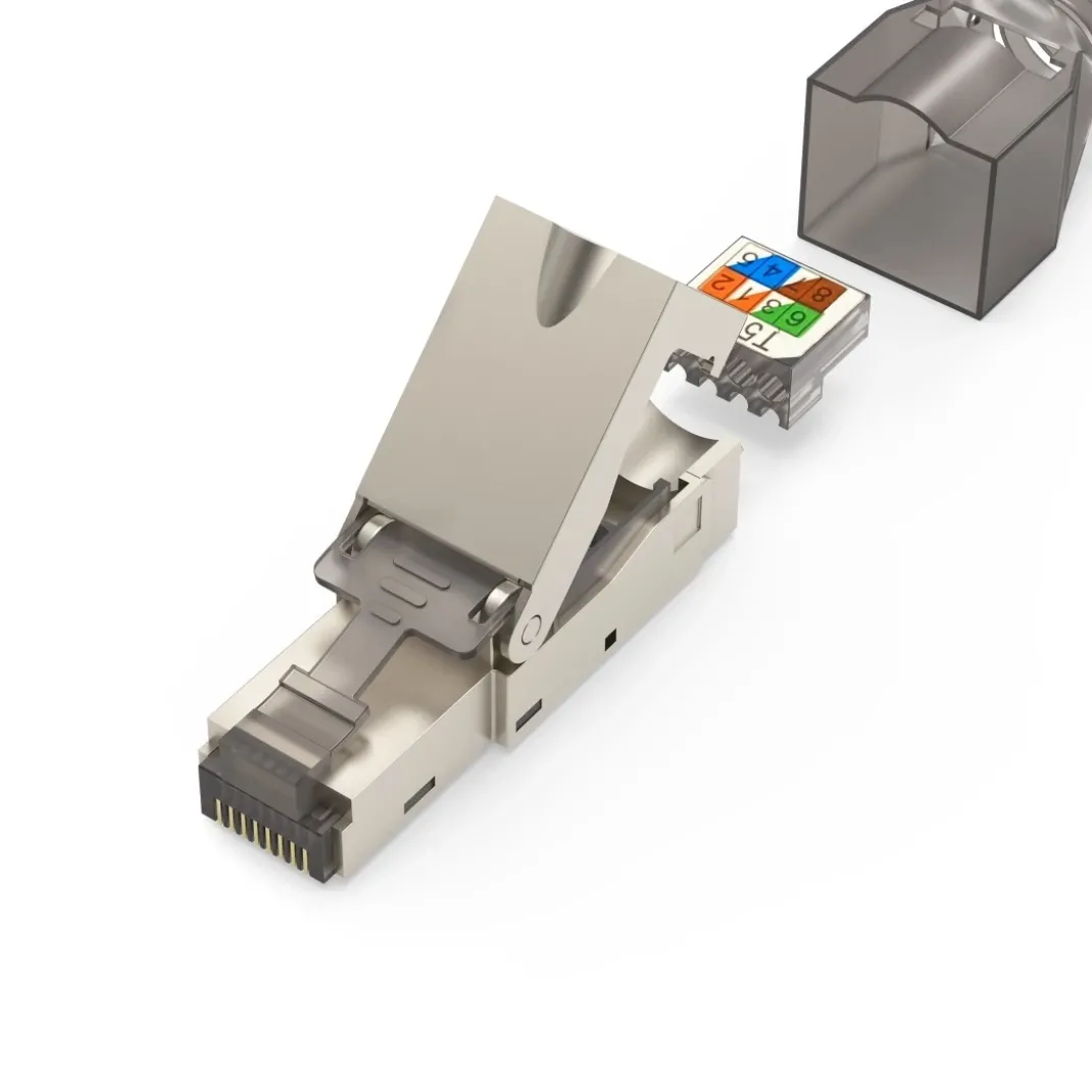 Netzwerkstecker, CAT-6a, 10 Gbit/s, geschirmt, werkzeuglose Montage, 5 St.