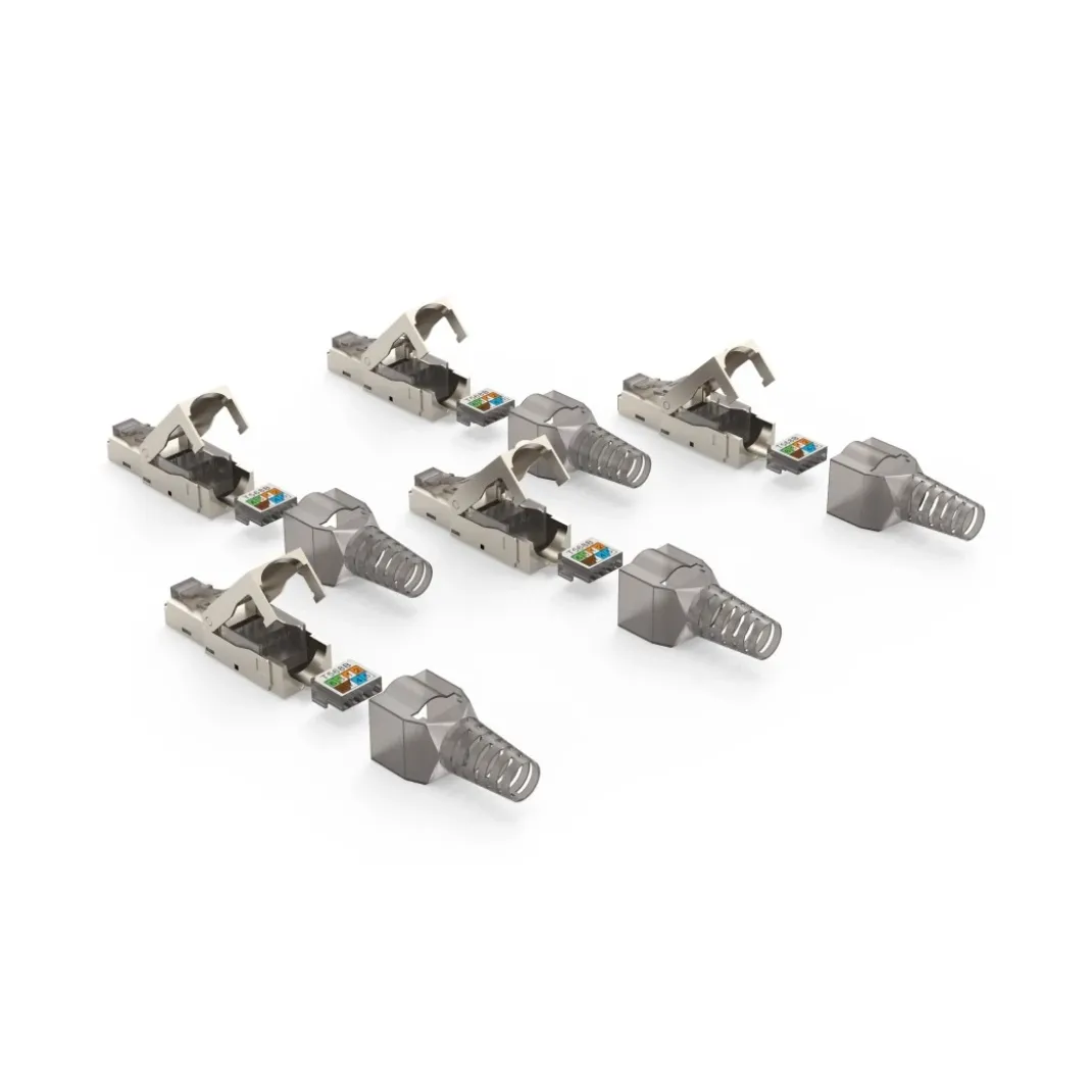 Netzwerkstecker, CAT-6a, 10 Gbit/s, geschirmt, werkzeuglose Montage, 5 St.