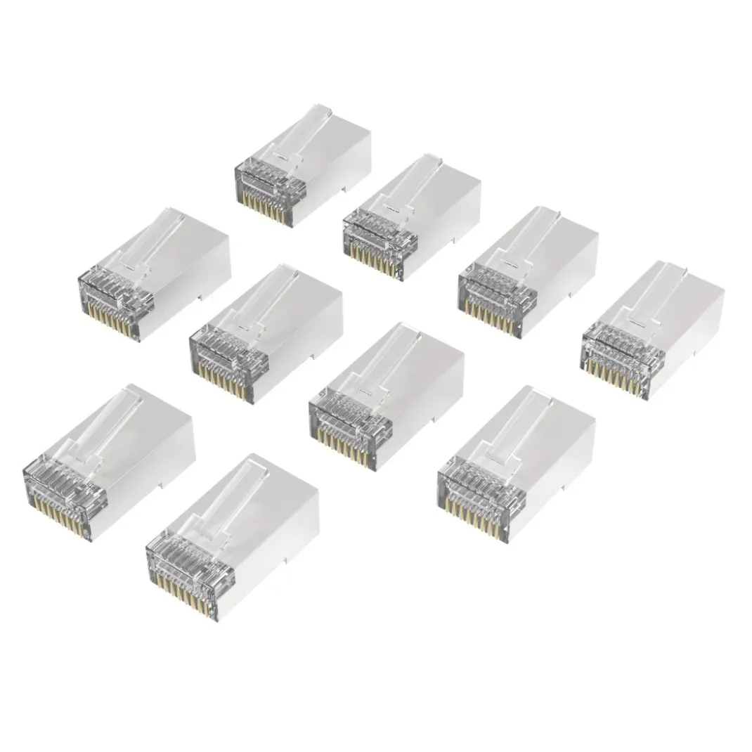 Netzwerkstecker, CAT-6a, 10 Gbit/s, geschirmt, 10 Stück