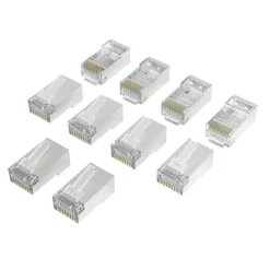 Netzwerkstecker, CAT-6a, 10 Gbit/s, geschirmt, 10 Stück