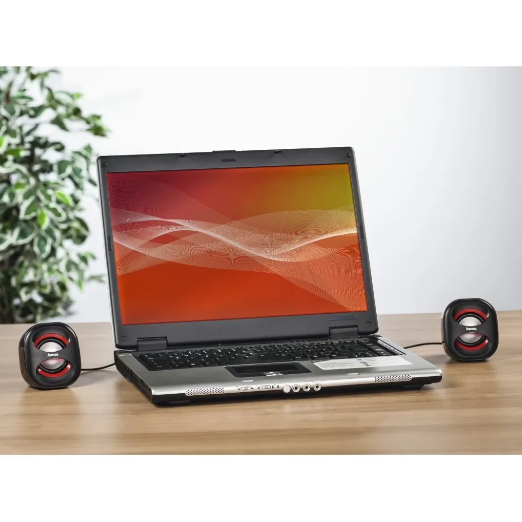 Notebook-Lautsprecher "Sonic Mobil 183", Schwarz/Rot