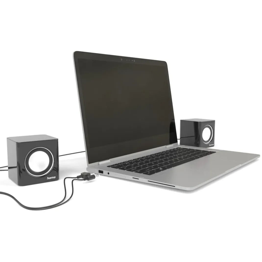 Notebook-Lautsprecher "Sonic Mobil 185", Schwarz/Silber
