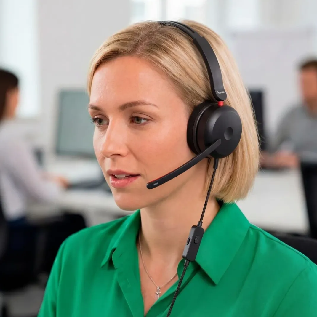 Office-Headset "CHS-200" für PC, Business-Kopfhörer mit Kabel und Mikrofon