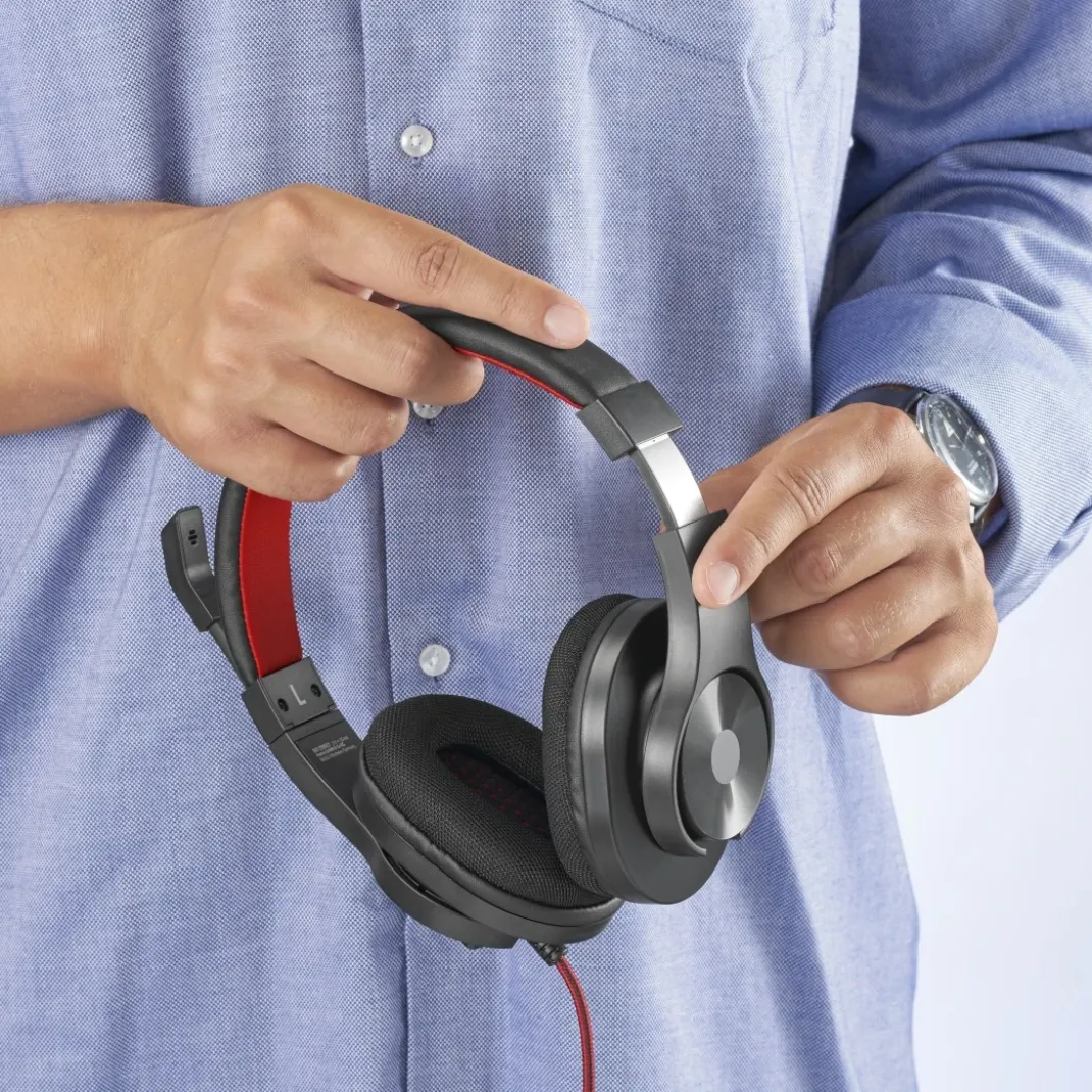PC-Office-Headset "HS-USB400 V2", Stereo, Schwarz