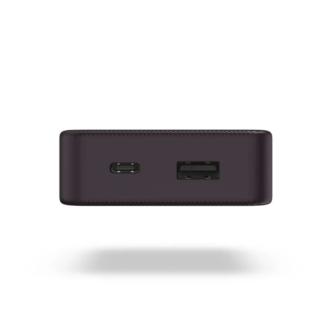 Power Pack "Colour 10", 10000mAh, 2 Ausgänge: USB-C, USB-A, Pflaume