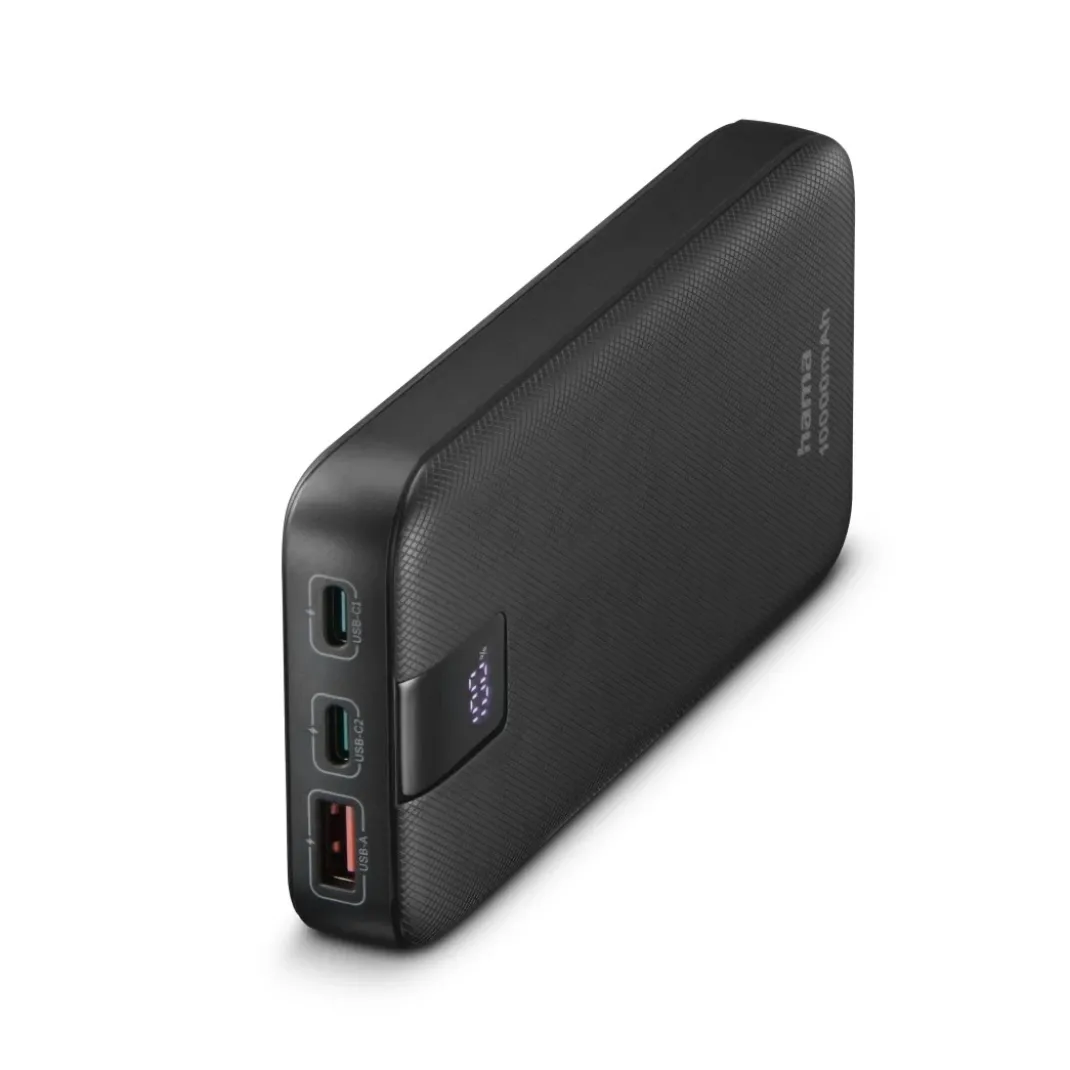 Power Pack "PD 10" 10000mAh, Ausgänge: 2x USB-C, USB-A, Schnellladen, Anth.