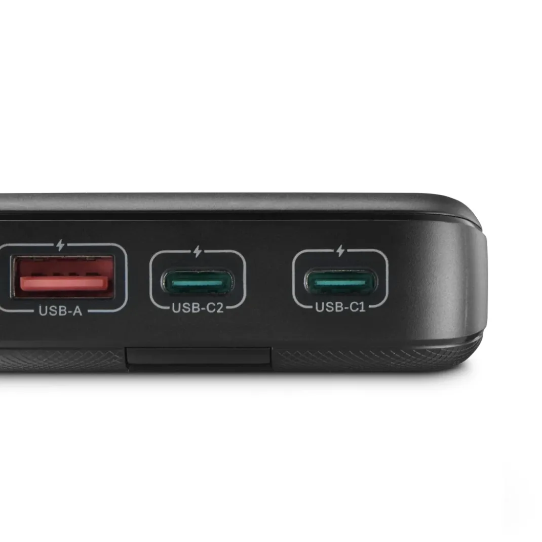 Power Pack "PD 10" 10000mAh, Ausgänge: 2x USB-C, USB-A, Schnellladen, Anth.