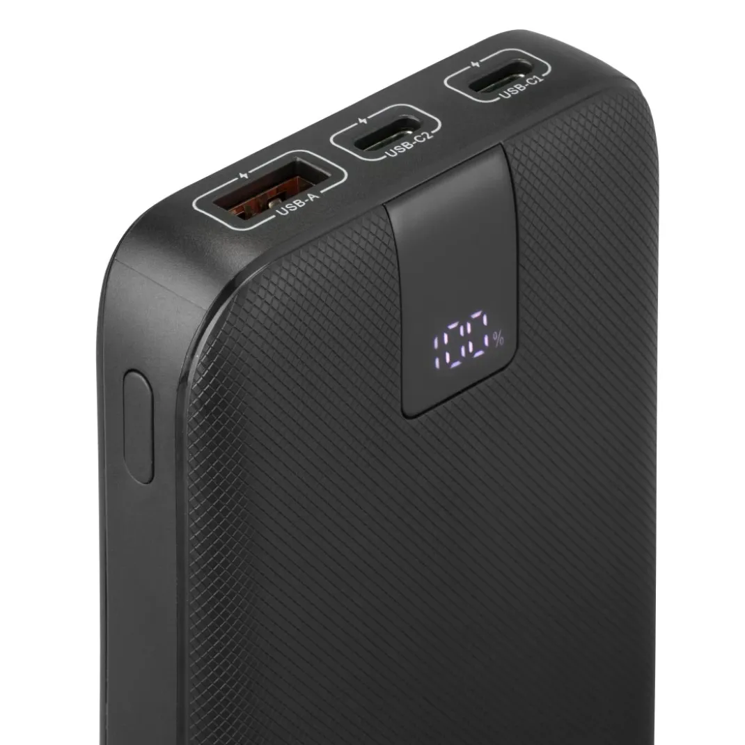 Power Pack "PD 10" 10000mAh, Ausgänge: 2x USB-C, USB-A, Schnellladen, Anth.
