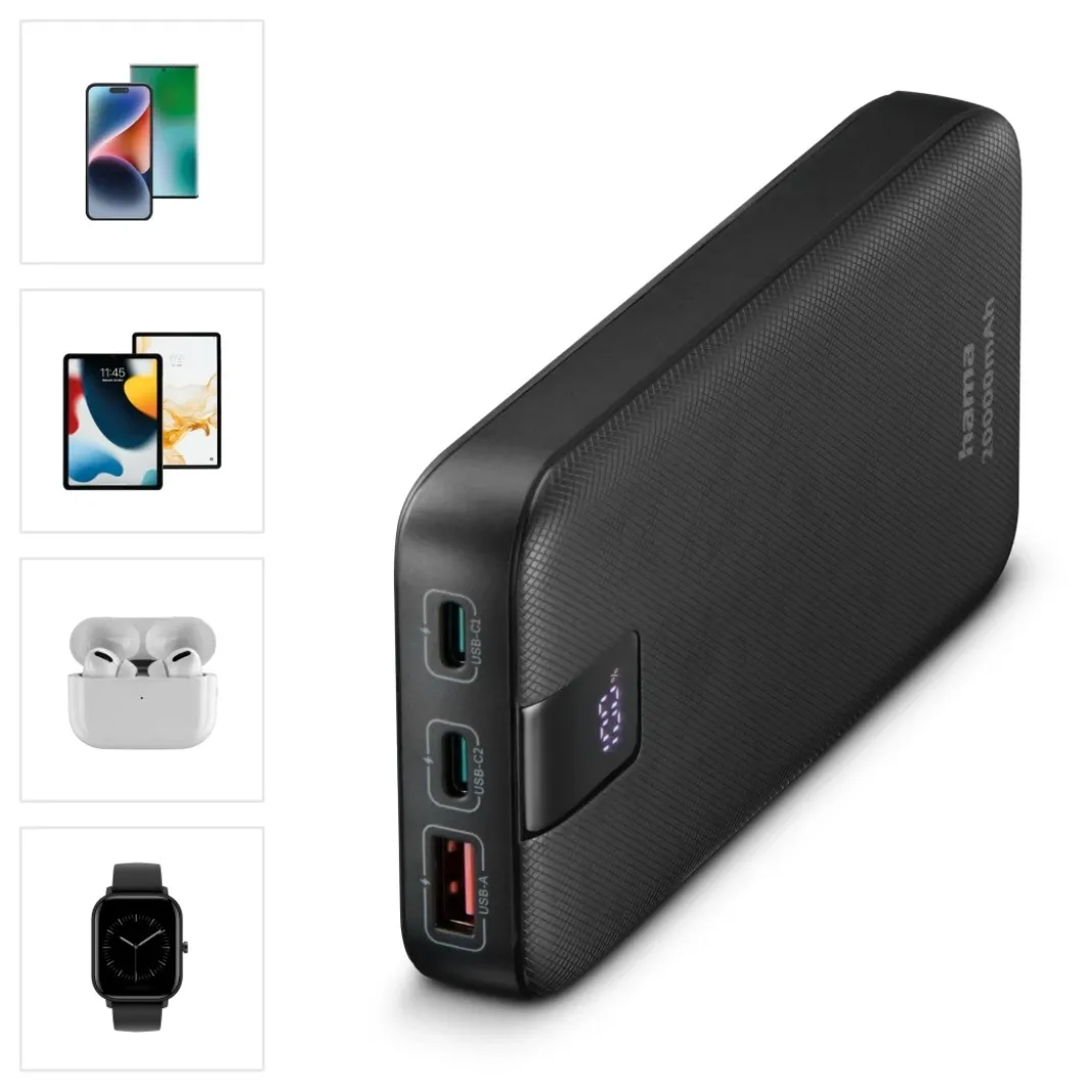 Power Pack "PD 20" 20000mAh, Ausgänge: 2x USB-C, USB-A, Schnellladen, Anth.