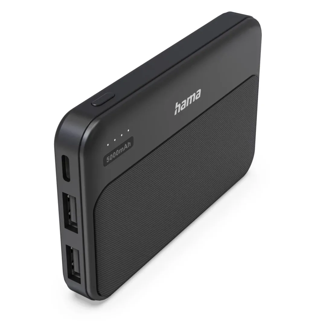 Power Pack "Pocket 5", 5000mAh, Ausgänge: 2x USB-A, Anthrazit