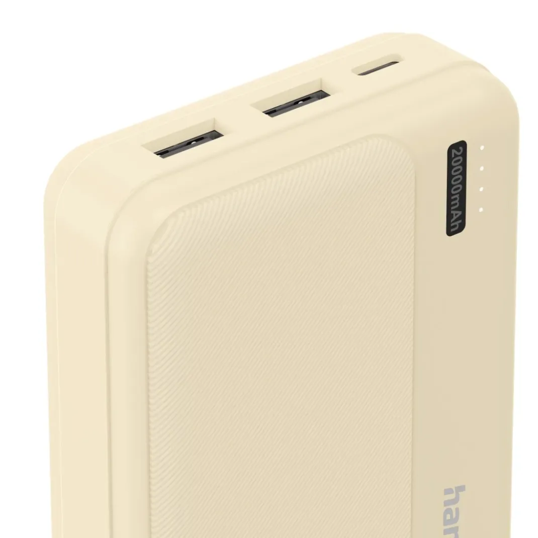 Power Pack "Pocket 20", 20000mAh, Ausgänge: 2x USB-A, Sand