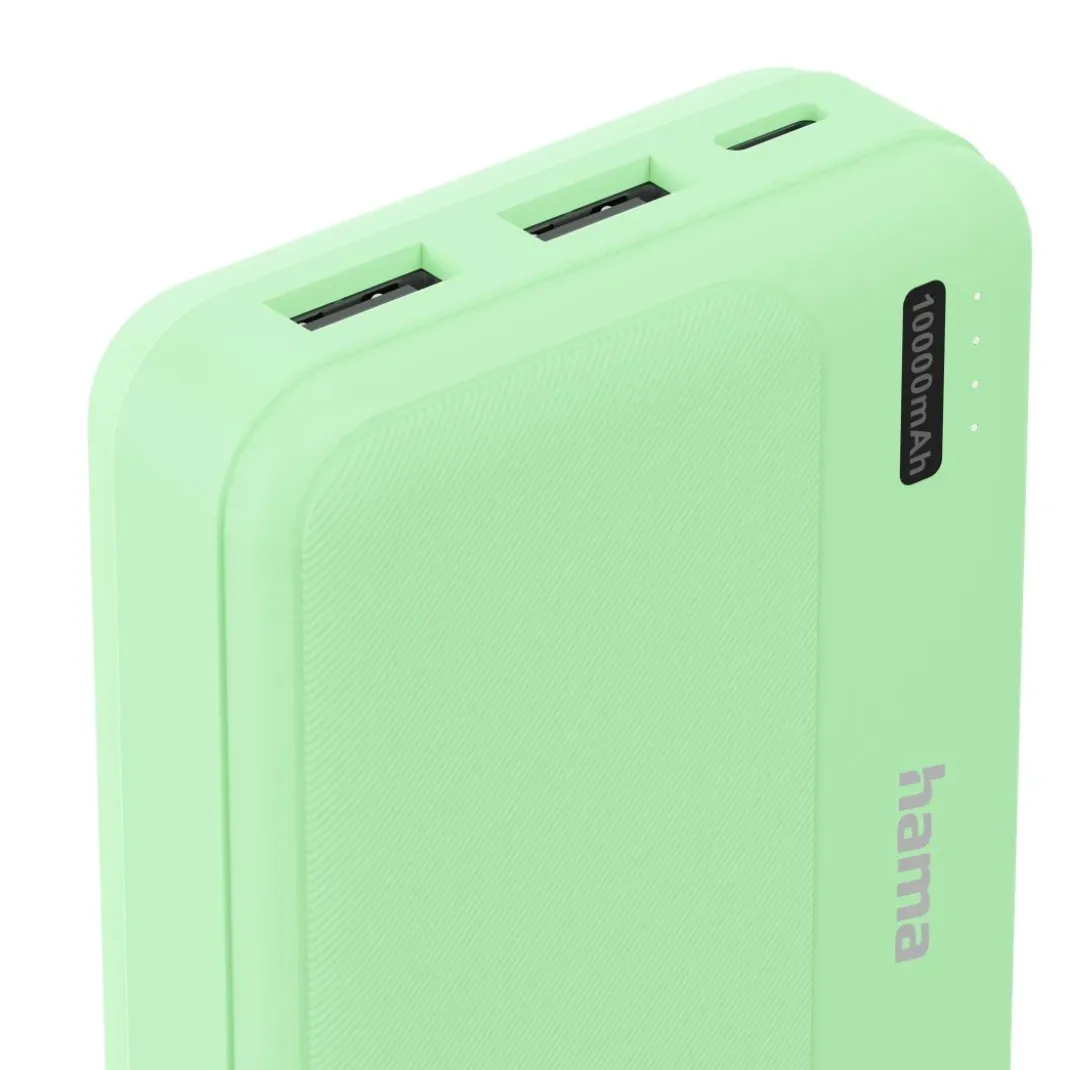 Power Pack "Pocket 10", 10000mAh, Ausgänge: 2x USB-A, Grün