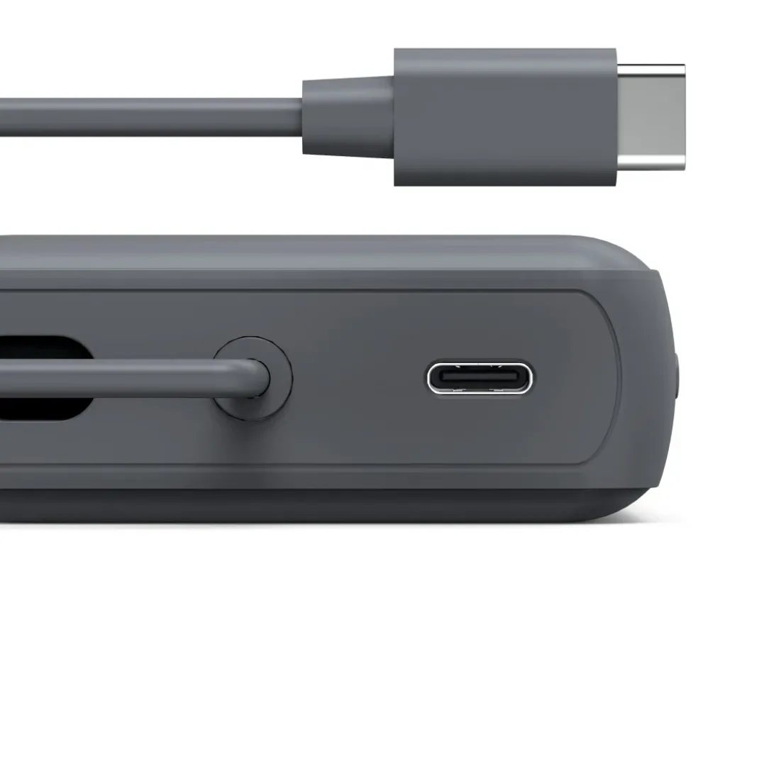 Power Pack "Travel" mit Kabel, 10000mAh, 2 Ausgänge: 2x USB-C, Anthrazit