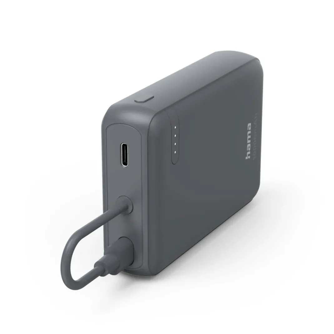 Power Pack "Travel" mit Kabel, 10000mAh, 2 Ausgänge: 2x USB-C, Anthrazit
