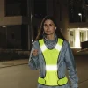 Reflektierende Laufweste f. Jogger, mit Tasche, größenverstellbar, Neongelb