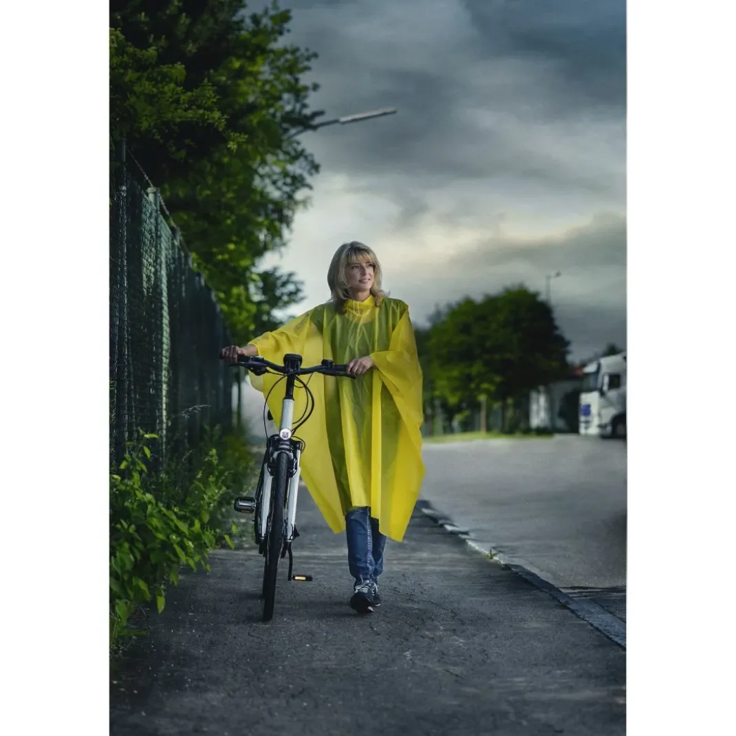 Regenponcho für Fahrradfahren und Wandern, Gelb
